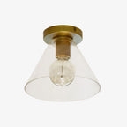 Solara Lumière de Plafond Conique en Verre et Laiton Industrielle - Neutralighting