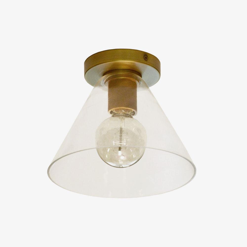 Solara Lumière de Plafond Conique en Verre et Laiton Industrielle - Neutralighting