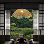 Ritta Tissu Osier Suspension Bambou Chambre à Manger Salle à Manger - Neutralighting