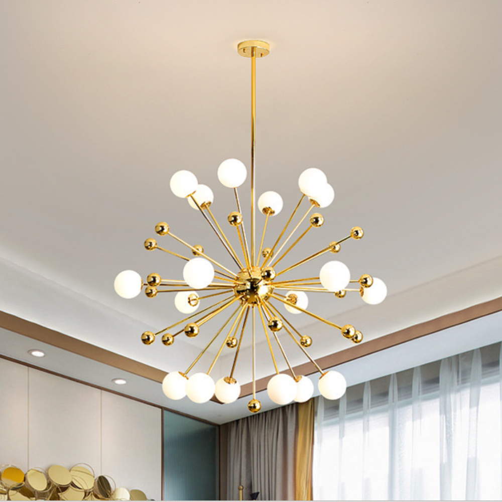 Silva Moderne LED Lustre Or Verre Salon/Chambre À Coucher/Salle À Manger - Neutralighting