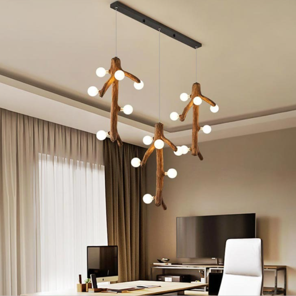 Epoch Nordique LED Lustre Bois Salon/Salle À Manger/Chambre À Coucher - Neutralighting