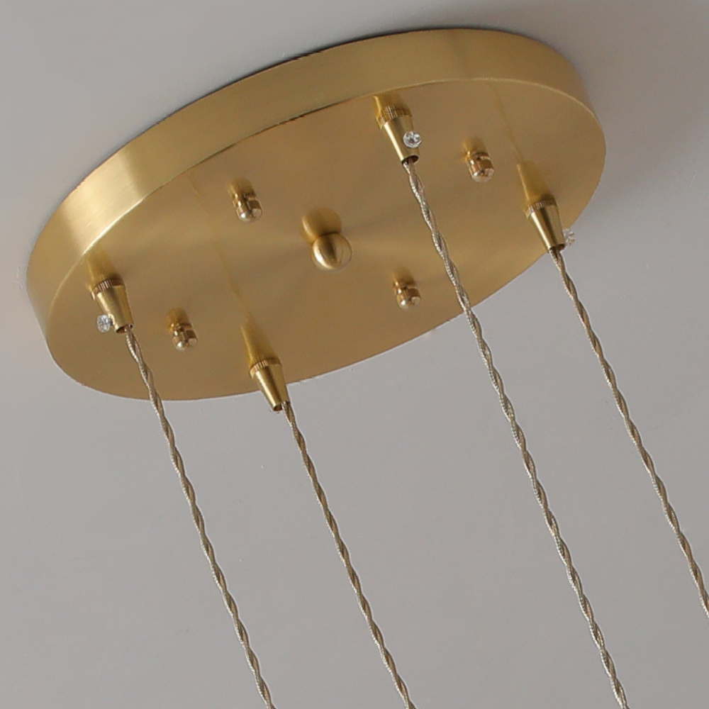 Valentina Moderne LED Lustre Or Métal Verre Salon/Chambre À Coucher - Neutralighting
