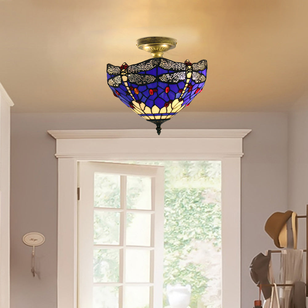 Tiffany Vintage Plafonnier Libellule Chambre À Coucher - Neutralighting
