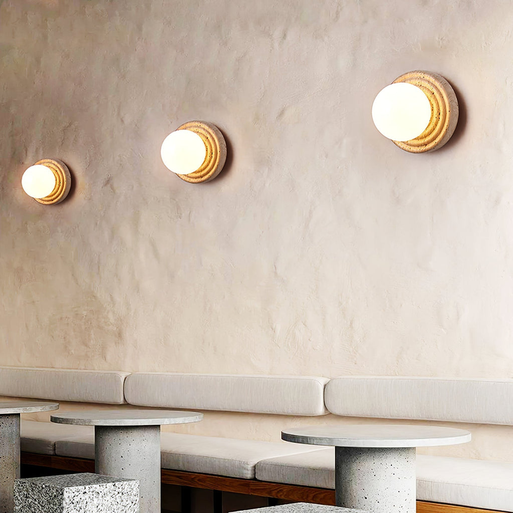Echo Travertin Globe Applique Murale - Neutralighting