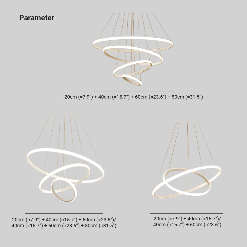 Zin Suspension Anneau Moderne Noir/Blanc/Doré. Salon - Neutralighting