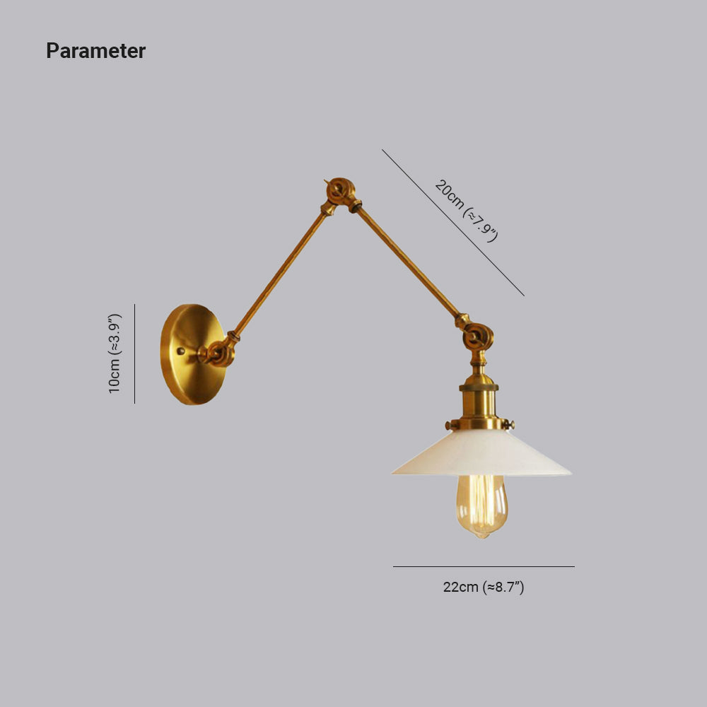 Silva Applique Murale Réglable Rétro, Métal, Bronze/Laiton, Couloir - Neutralighting