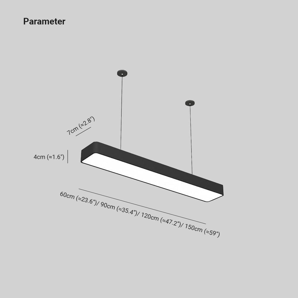 Noar Moderne Suspension Rectangulaire Noire - Neutralighting