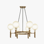 Kristy Luminaire LED Lustre Moderne Verre/Métal Doré/Blanc Salon - Neutralighting