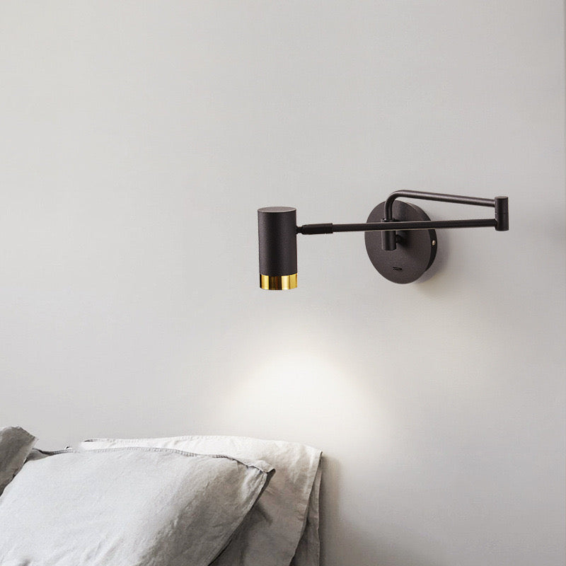 Arisha Applique Murale Cylindrique Nordique, Métal, Noir/Blanc - Neutralighting