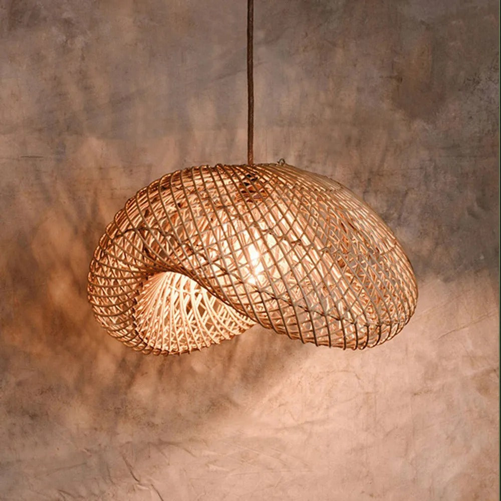 Juno Suspension style rustique en rotin - Neutralighting