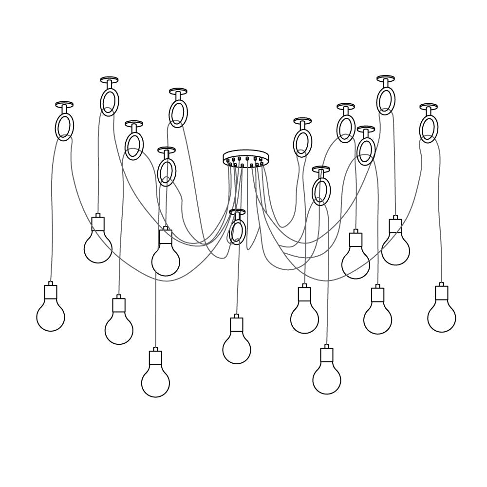 Lustra Chandelier Industrial Spider Bulb Hanging - Neutralighting