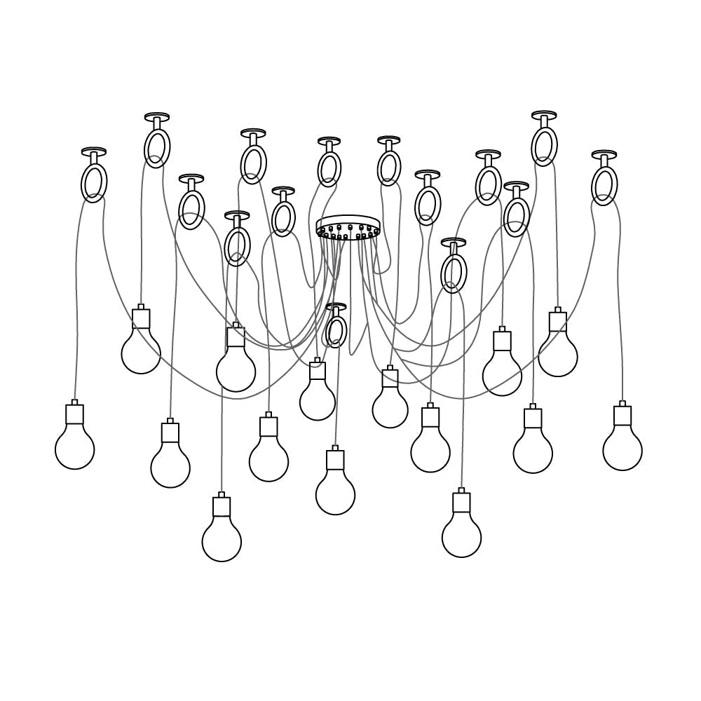 Lustra Chandelier Industrial Spider Bulb Hanging - Neutralighting