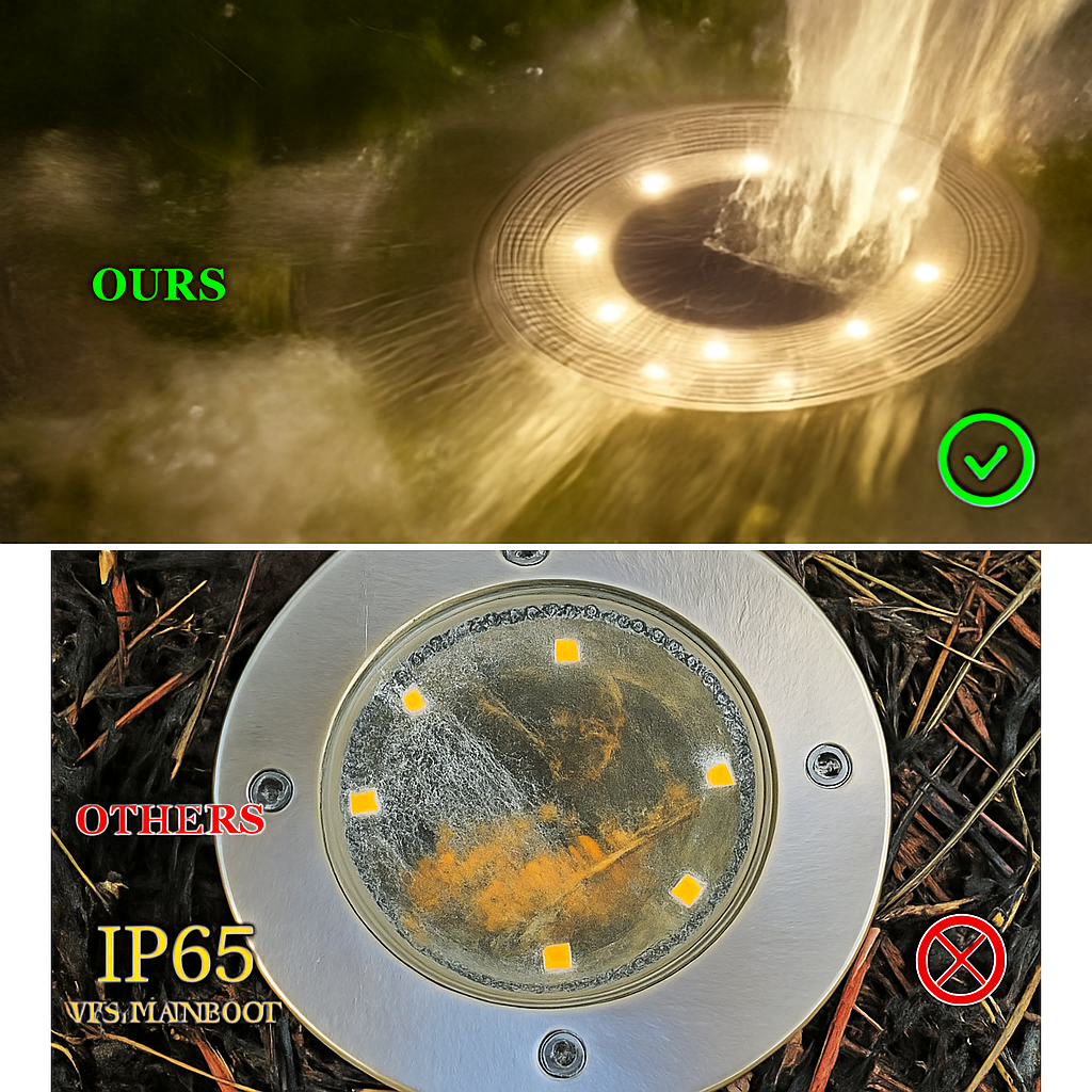IP68 LED étanche extérieure énergie solaire lumière au sol contrôle de l'éclairage chemin pont lumières cour allée pelouse jardin décoration lampe