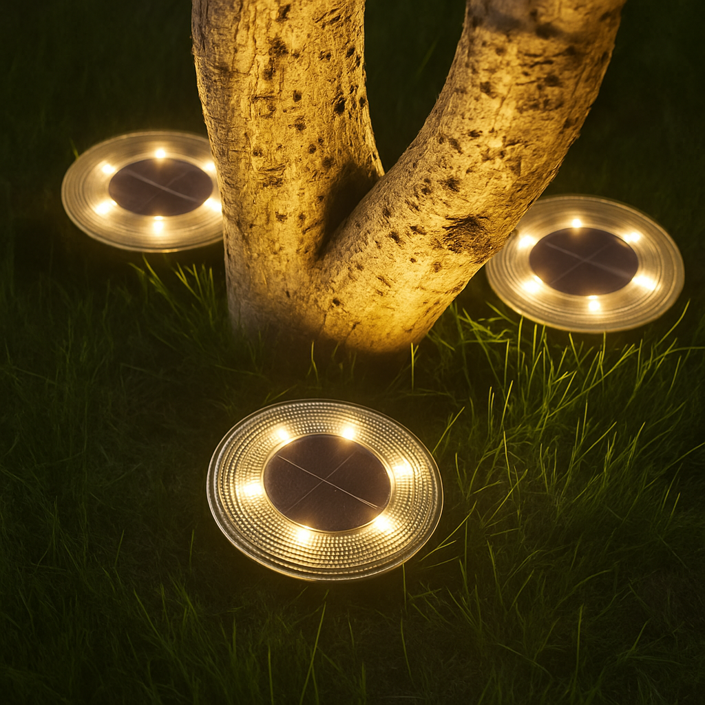 IP68 LED étanche extérieure énergie solaire lumière au sol contrôle de l'éclairage chemin pont lumières cour allée pelouse jardin décoration lampe