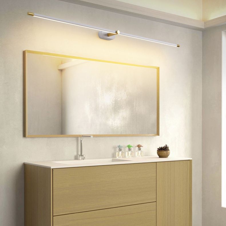 Ivox Applique Murale Linéaire Minimaliste - longueur 70 cm - Lumière Chaude - Blanc-Or