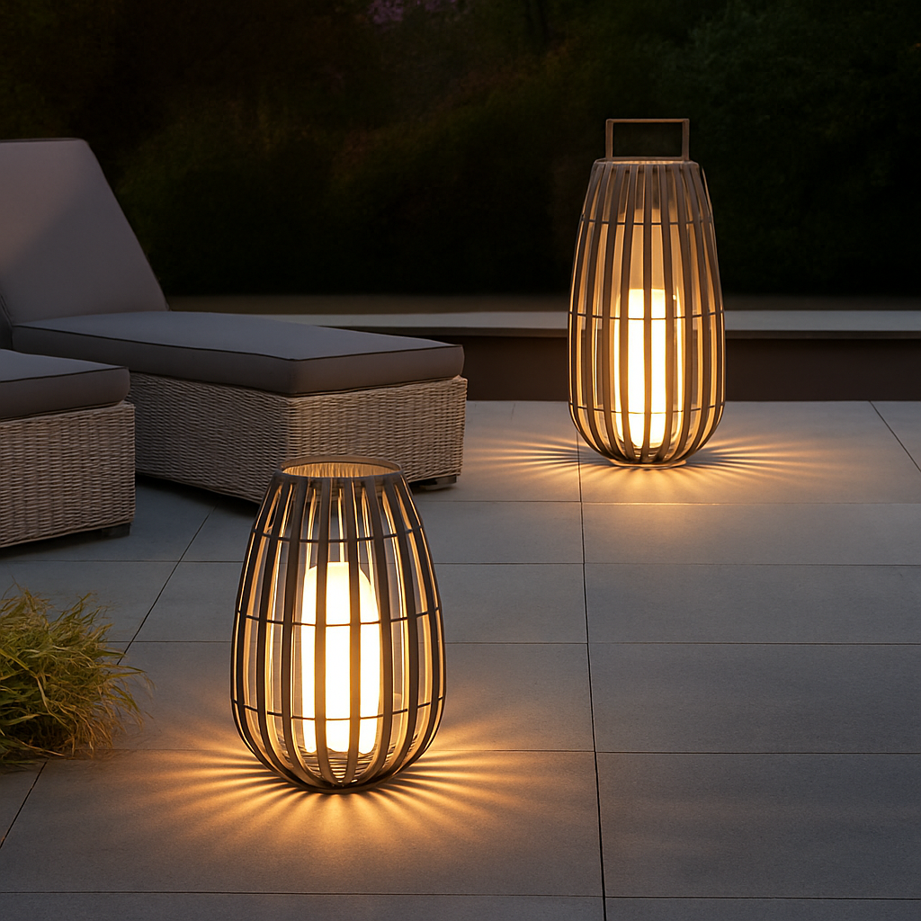 Lampadaire — Jardin extérieur lumière solaire rotin IP65 étanche lampadaire Villa cour paysage pelouse lumière pour jardin Patio clôture décor