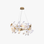 Jarn Suspension Feuille/Multi Moderne Métal/Céramique Doré/Blanc Salon - 1