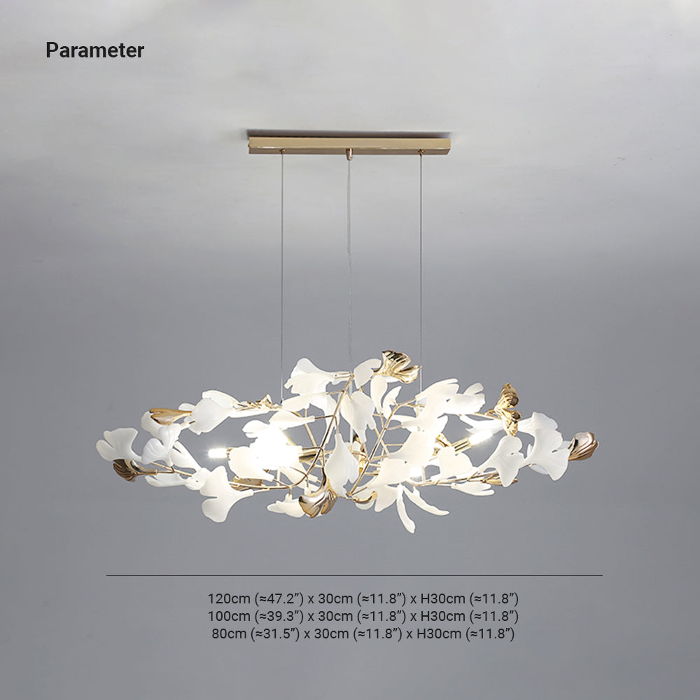 Jarn Suspension Feuille/Multi Moderne Métal/Céramique Doré/Blanc Salon - 10