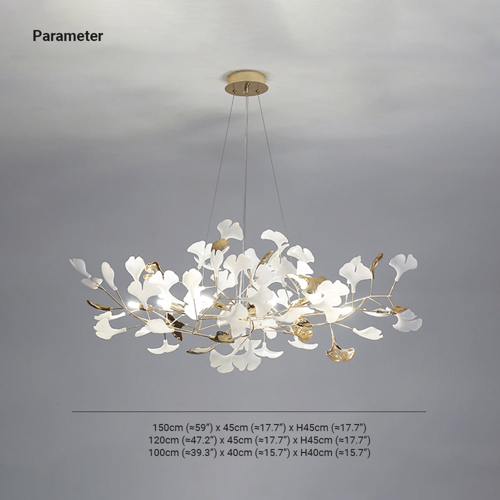 Jarn Suspension Feuille/Multi Moderne Métal/Céramique Doré/Blanc Salon - 11
