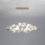 Jarn Suspension Feuille/Multi Moderne Métal/Céramique Doré/Blanc Salon - 12