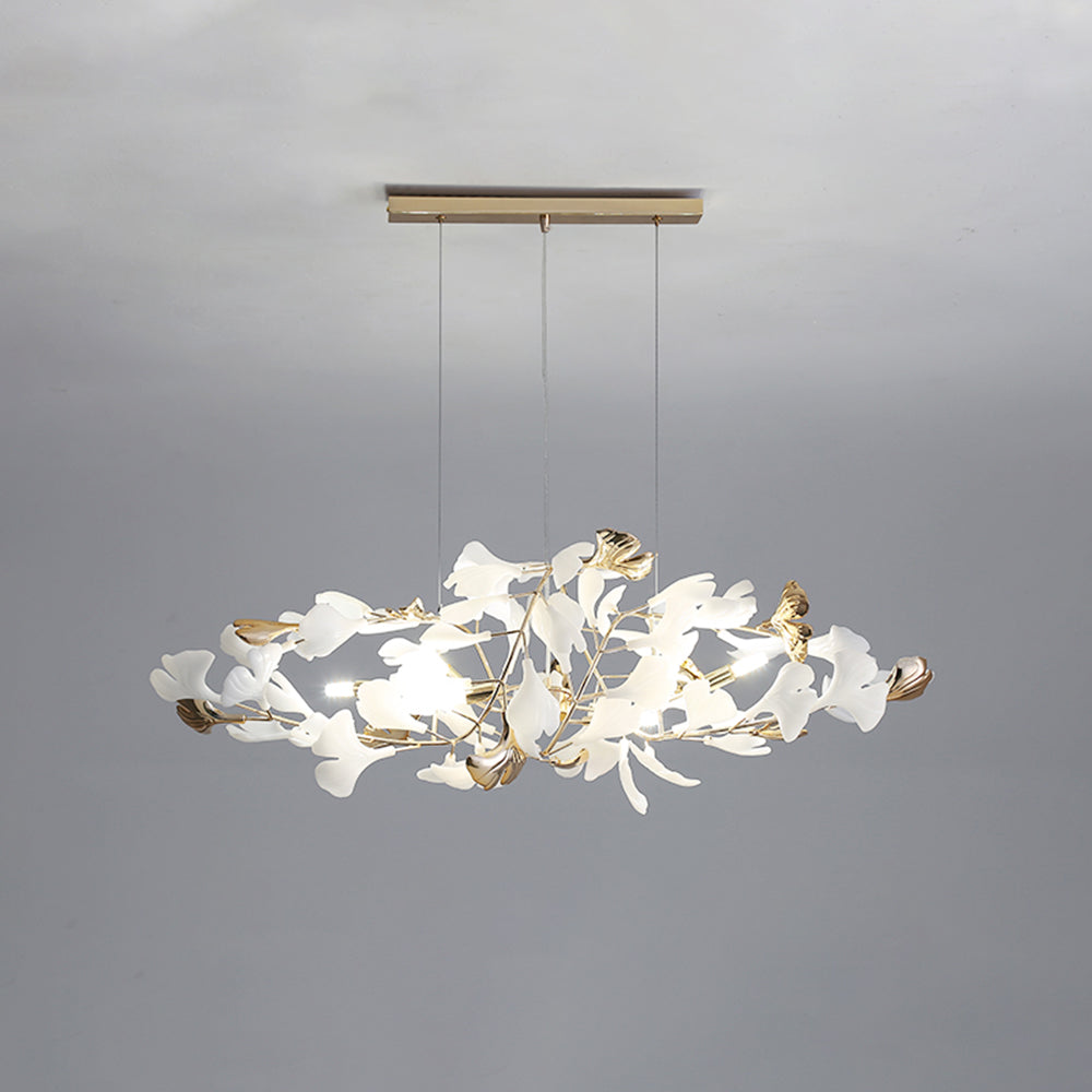 Jarn Suspension Feuille/Multi Moderne Métal/Céramique Doré/Blanc Salon - 12