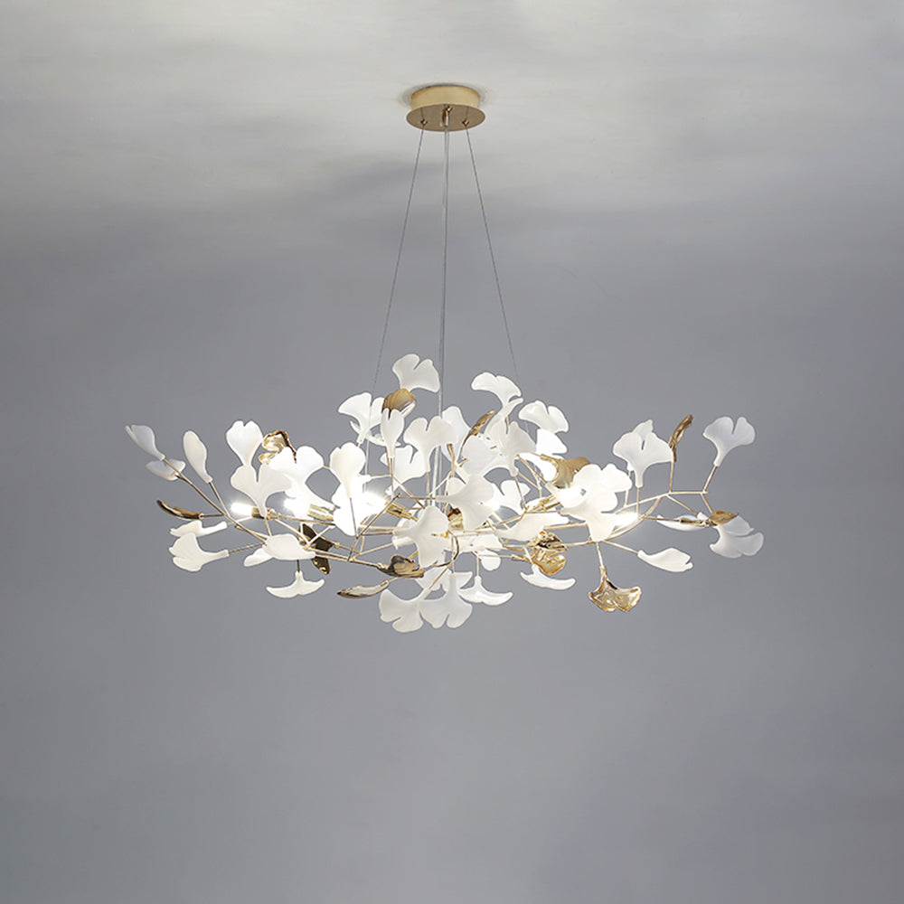 Jarn Suspension Feuille/Multi Moderne Métal/Céramique Doré/Blanc Salon - 14