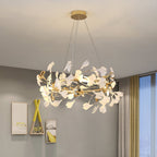 Jarn Suspension Feuille/Multi Moderne Métal/Céramique Doré/Blanc Salon - 2