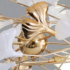 Jarn Suspension Feuille/Multi Moderne Métal/Céramique Doré/Blanc Salon - 22