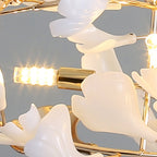 Jarn Suspension Feuille/Multi Moderne Métal/Céramique Doré/Blanc Salon - 23