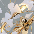 Jarn Suspension Feuille/Multi Moderne Métal/Céramique Doré/Blanc Salon - 24
