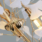 Jarn Suspension Feuille/Multi Moderne Métal/Céramique Doré/Blanc Salon - 25