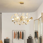 Jarn Suspension Feuille/Multi Moderne Métal/Céramique Doré/Blanc Salon - 3