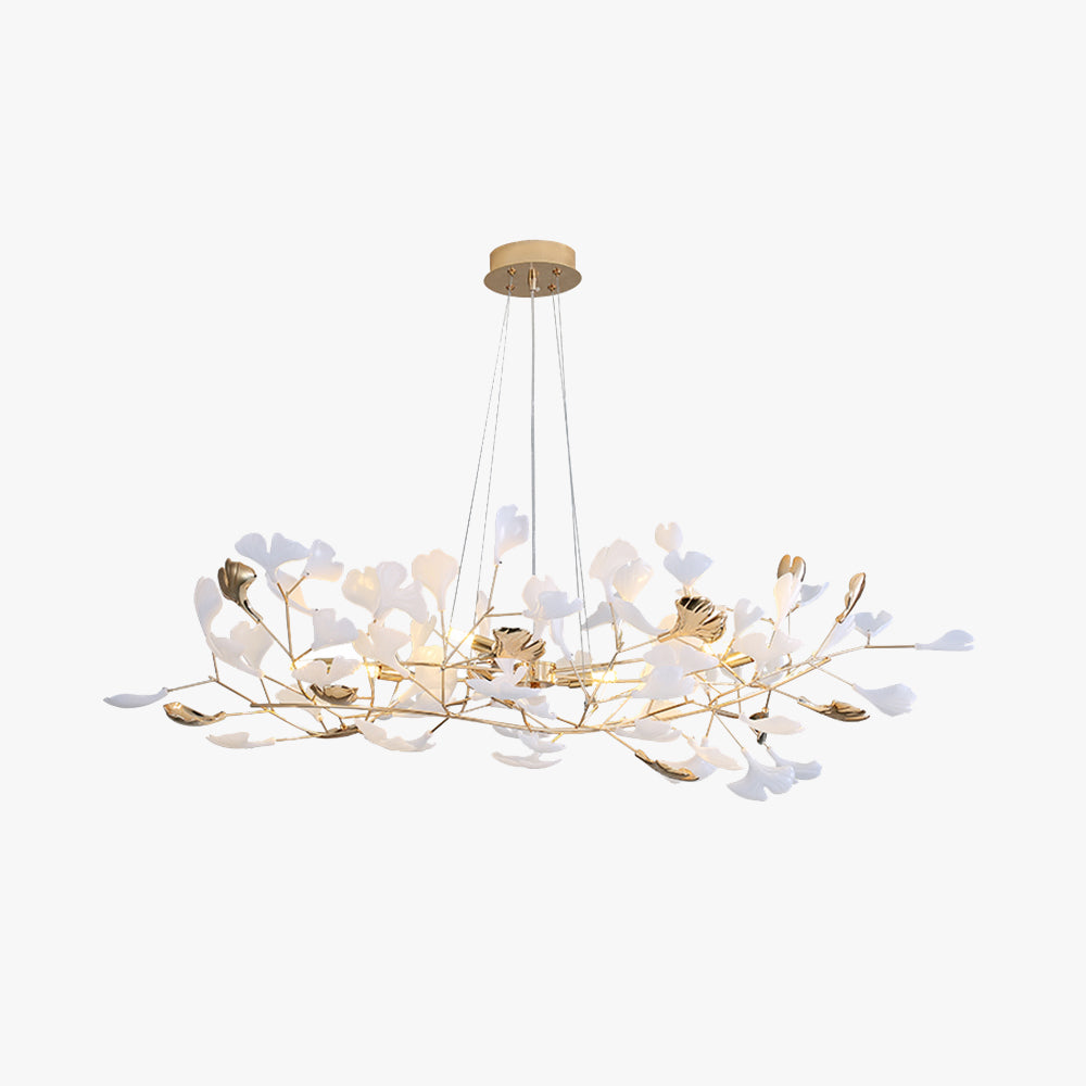 Jarn Suspension Feuille/Multi Moderne Métal/Céramique Doré/Blanc Salon - 8