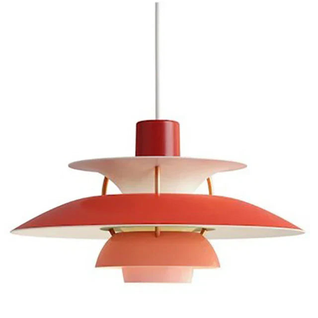 Jojo Suspension Macaron avec Abat-Jour. 15 Coloris - Nuances de rouge - 30 cm - Blanc chaud