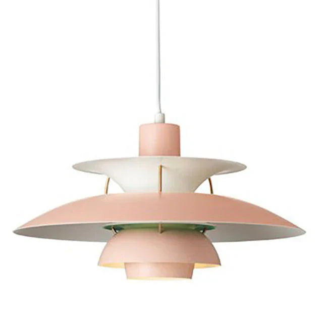Jojo Suspension Macaron avec Abat-Jour. 15 Coloris - Rose - 30 cm - Blanc chaud