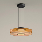 Jojo Suspension Verre Structure à Plusieurs Niveaux - Ambre - 1Couche D25 cm - Blanc Chaud