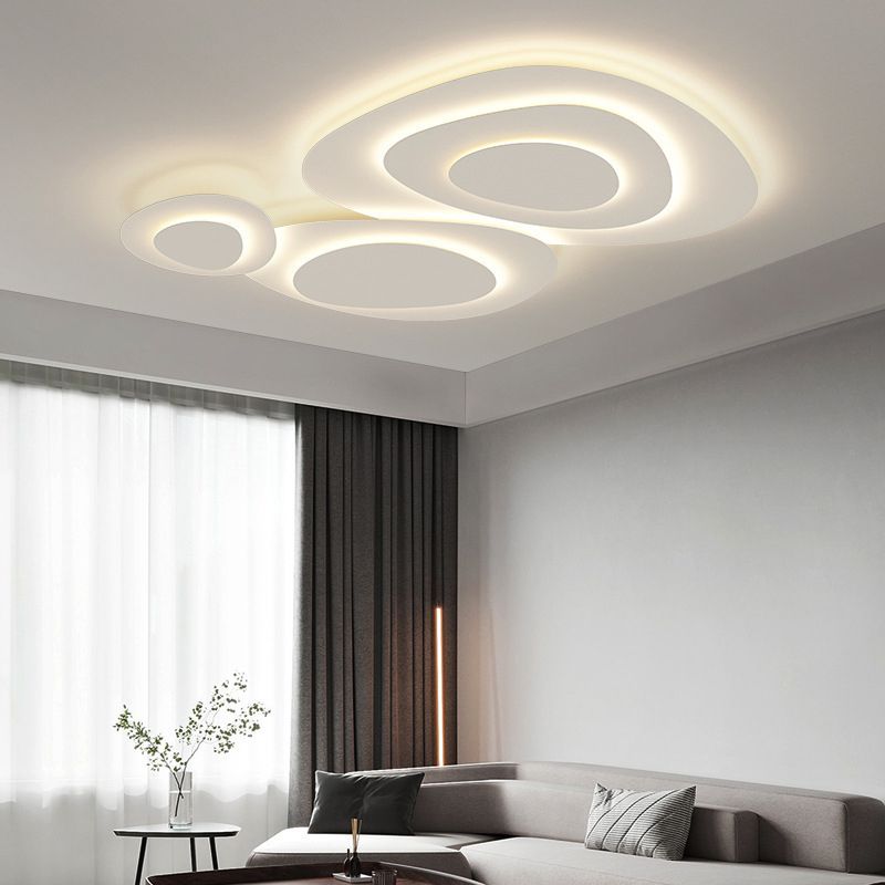 Jurel Plafonnier Nuage Chambre A Couche - longueur 90 cm - Lumière Blanche - Blanc