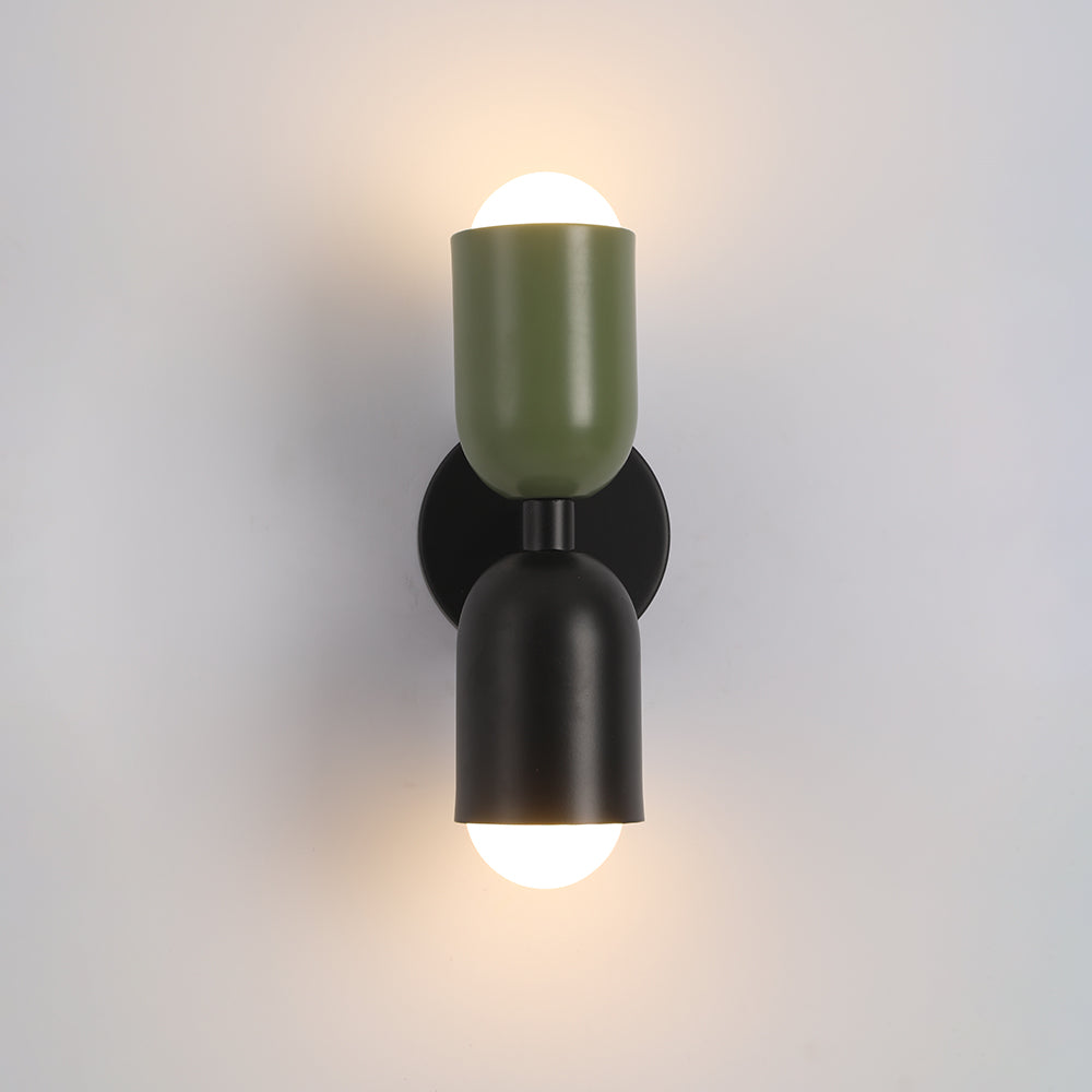 Kira Applique Murale Bicolore à Double Tête - Noir + Vert