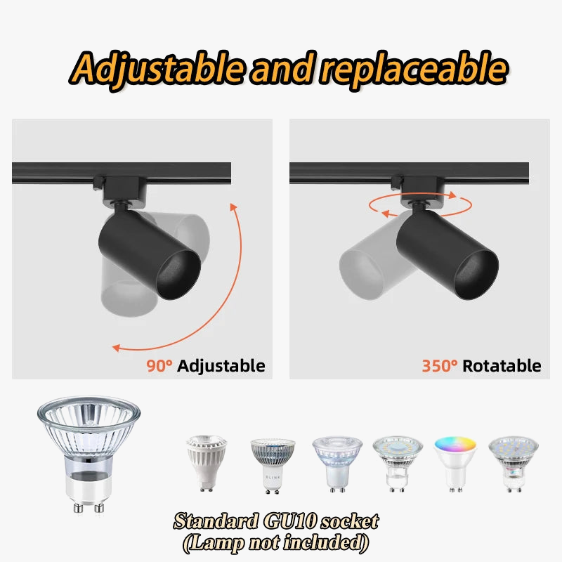 Spot — Kit d'éclairage sur rail spots dimmables pour décoration intérieure