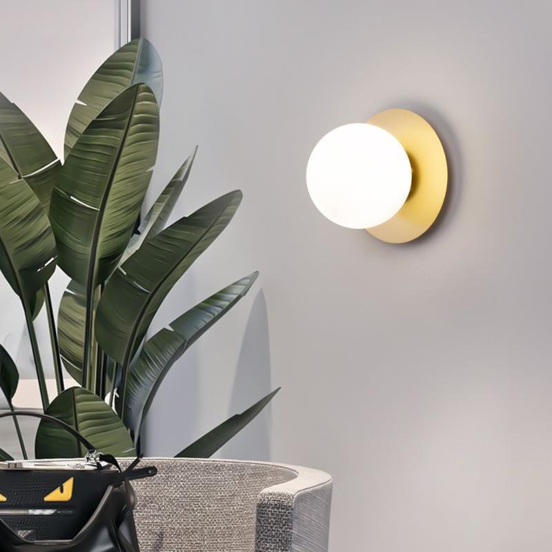 Melo Applique Murale Globe Moderne Design LED Métal Verre Noir/Or Salle de Bain - Neutralighting