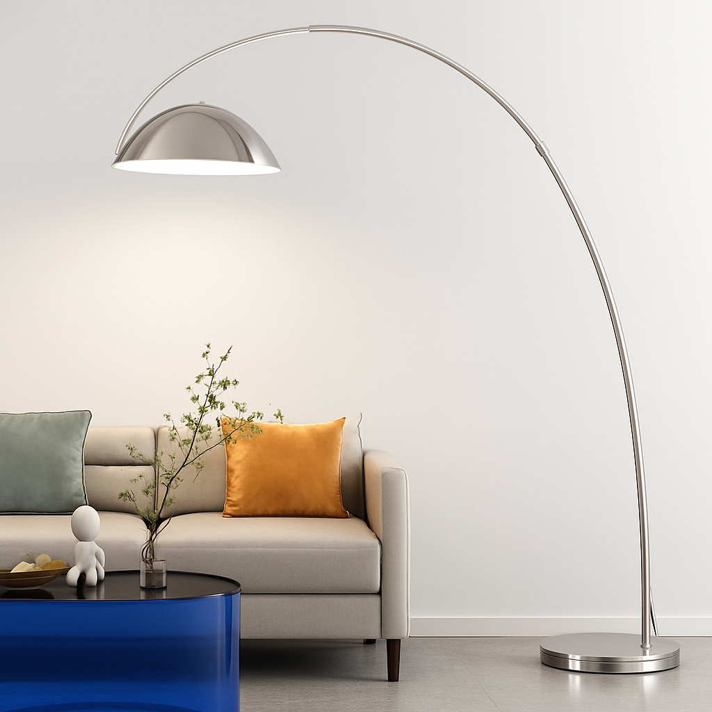 Lampadaire arc avec abat-jour moderne simple – Évarine Dune