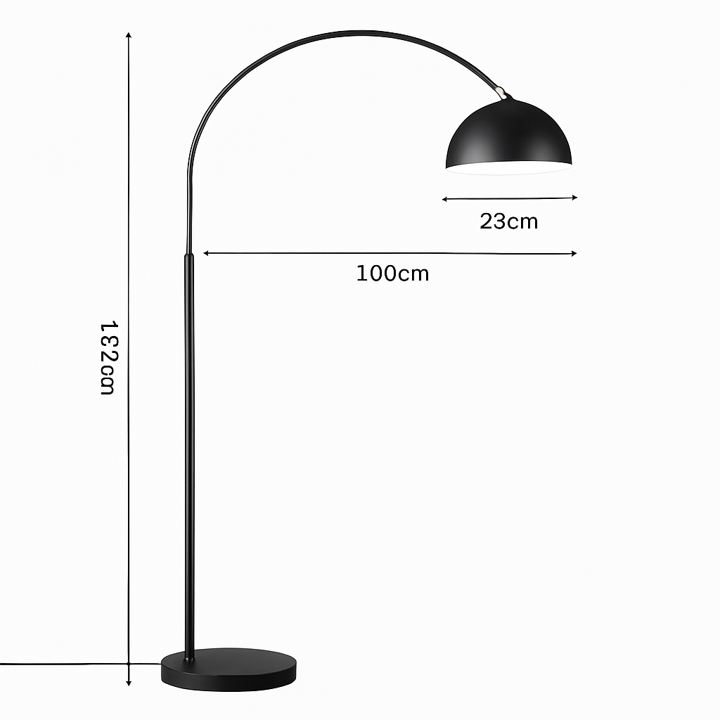 Lampadaire arc avec abat-jour moderne simple – Évarine Dune