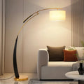 Lampadaire arc design moderne avec abat jour tissu – Néolys Orée