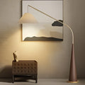 Lampadaire en bois arque avec abat jour au style scandinave chic – Néolys Arabesque