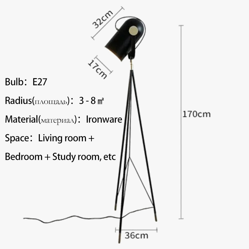 Lampadaire — Design danois avec trépied nordique élégant