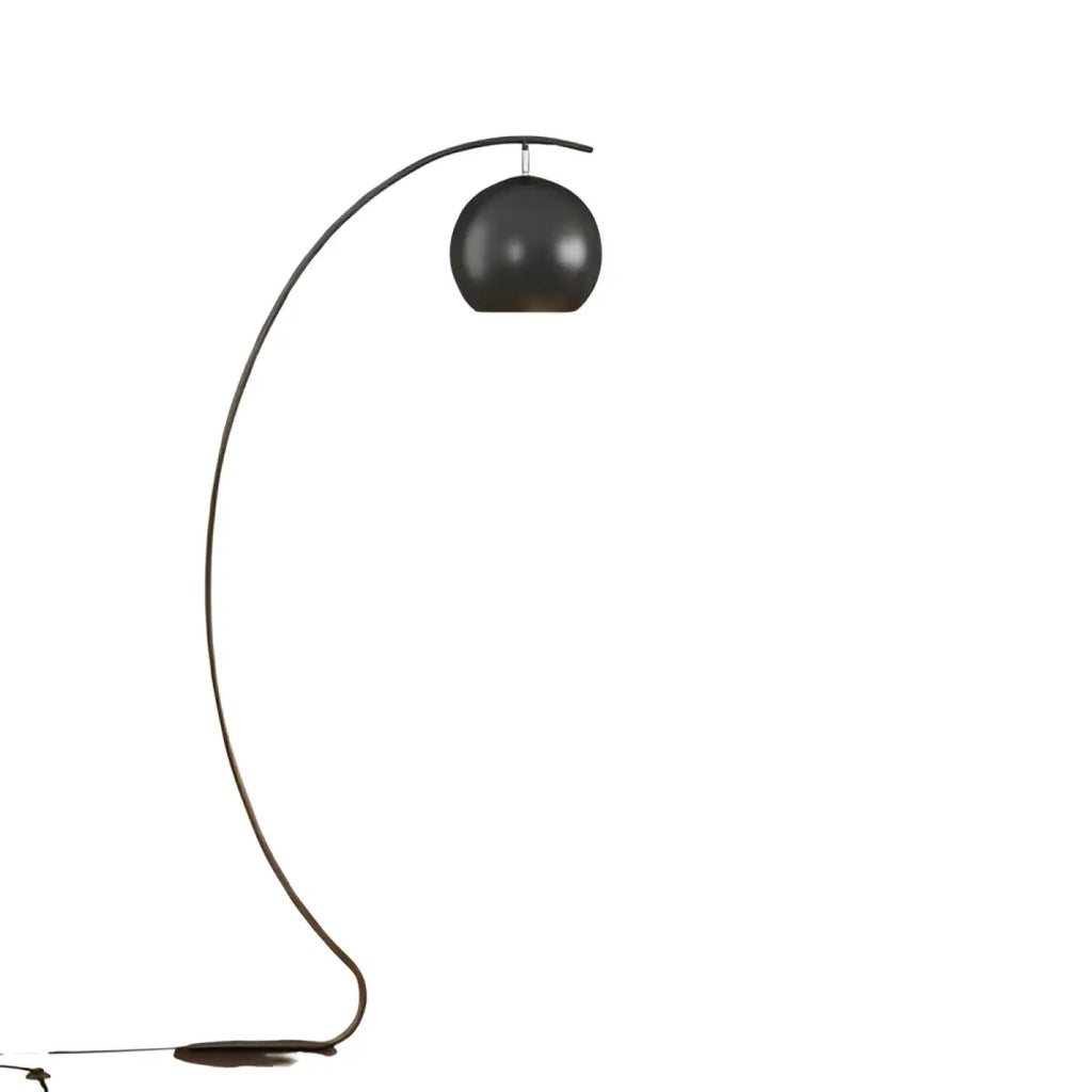 Lampadaire design en demi lune avec abat jour rond et style elegant – Orélian Courbe