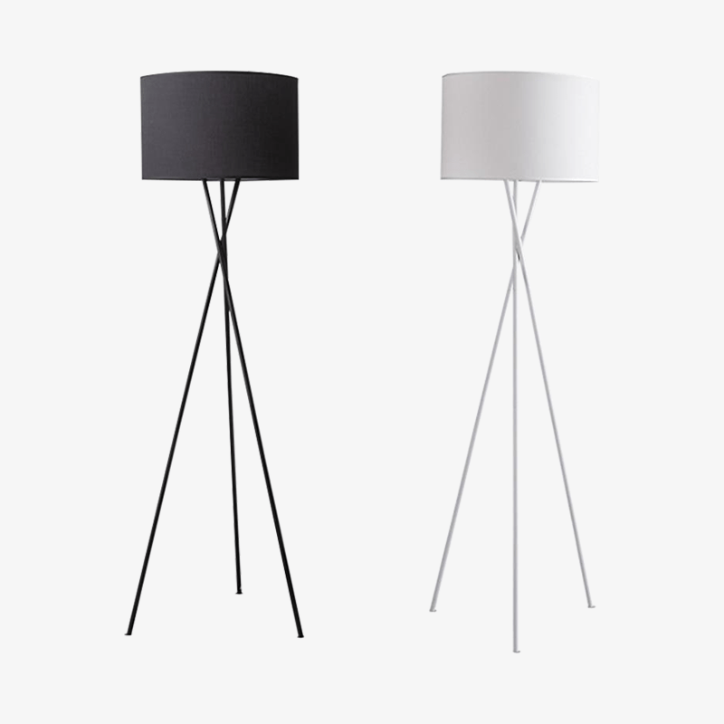 Abat-jour — Design LED tripod avec abat-jour en tissu noir ou blanc