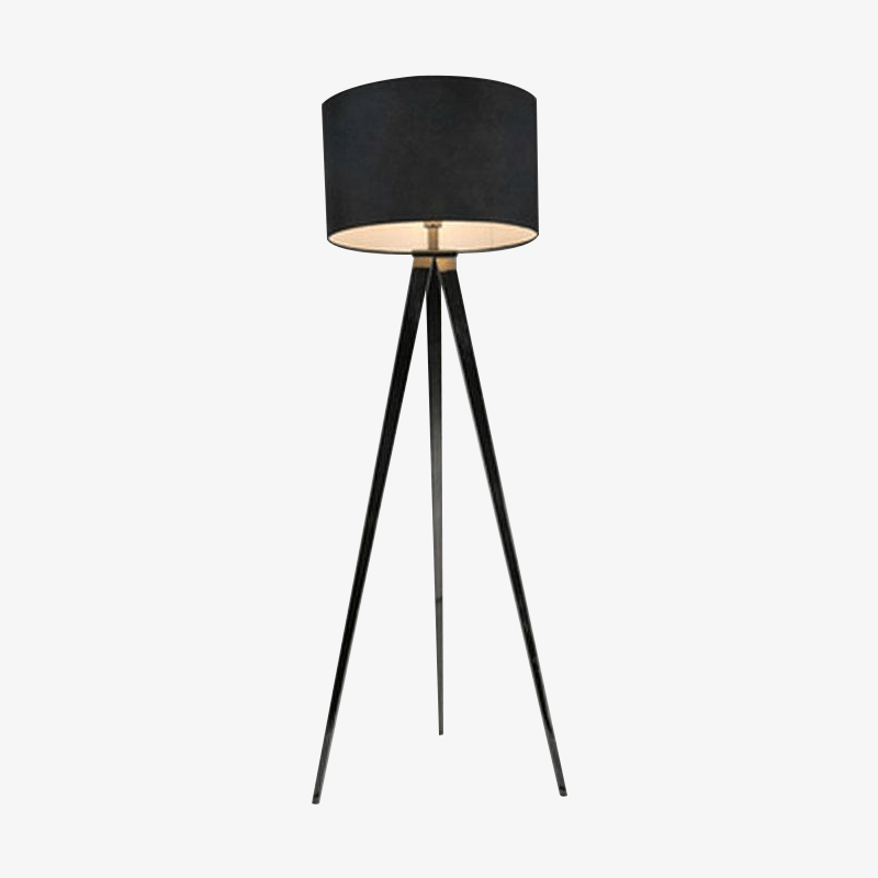 Abat-jour — Design Luxe sur triple pieds et abat-jour tissu noir