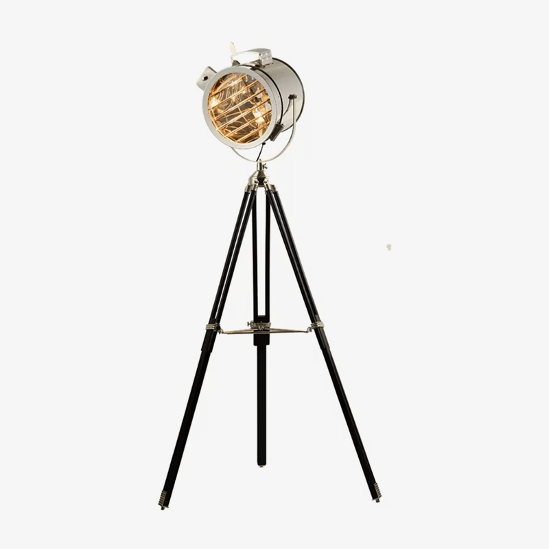 Lampadaire — Design projecteur chromé industriel Studio