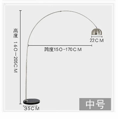 Lampadaire arc nordique pliant et rotatif en marbre et bois, argenté, pour étude, salon et chambre – Valombre Courbe